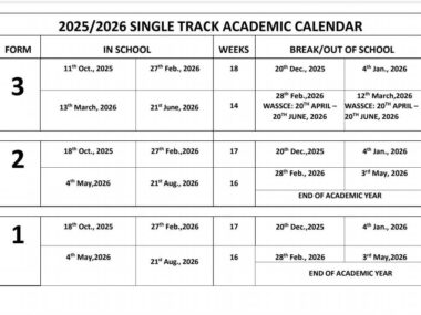 20252026 Academic Calendar For Second Cycle Institutions