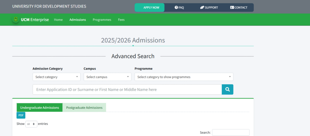 How to Check UDS Admission Status in 2025